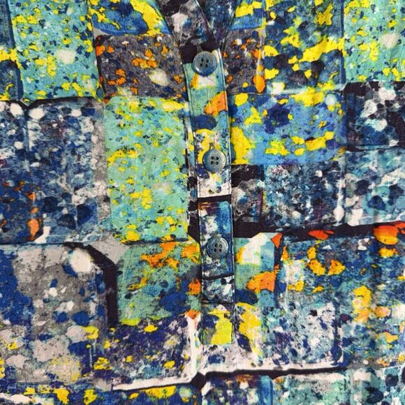 Jams World L Large Dress Bluestone Shirt Dress Sleeveless Knee Length V-Neck - Picture 3 of 11